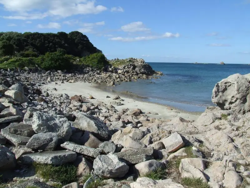 Rocky beach cove on Moturiki Island (Leisure Island), Mt Maunganui