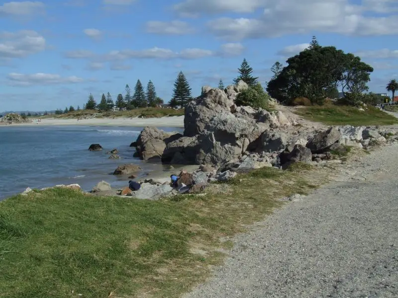 Entry point to Moturiki Island (Leisure Island) via the sand bridge from Mt Maunganui beach