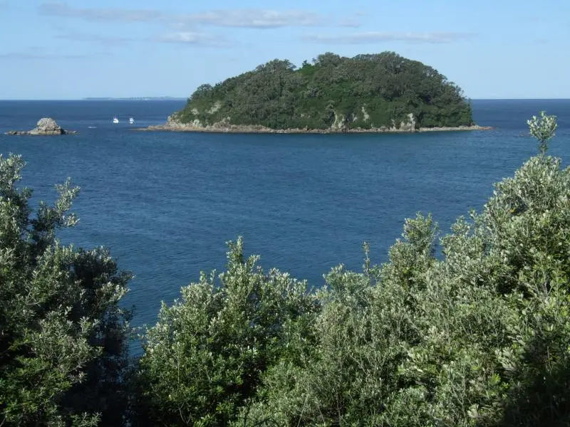 View of an offshore island from the end of Moturiki Island walk, Mt Maunganui