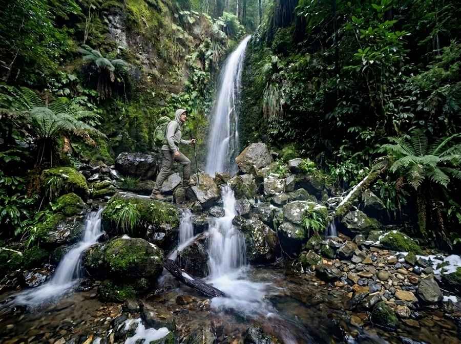Walker at Rata Falls